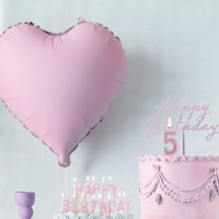 Globo de Foil Corazón Mate – Azul, Beis, Lila, Rosa o Verde (45 cm)