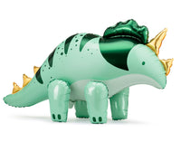 Globo foil triceratops verde para fiesta de dinosaurios