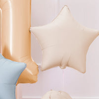 Globo de Foil Estrella Mate – Azul, Beis, Lila, Rosa o Verde (48 cm)