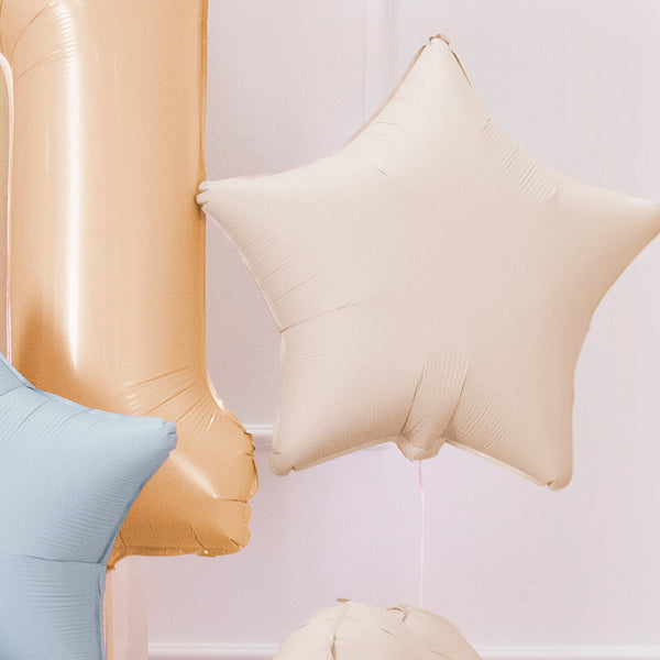 Globo de Foil Estrella Mate – Azul, Beis, Lila, Rosa o Verde (48 cm)