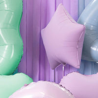 Globo de Foil Estrella Mate – Azul, Beis, Lila, Rosa o Verde (48 cm)