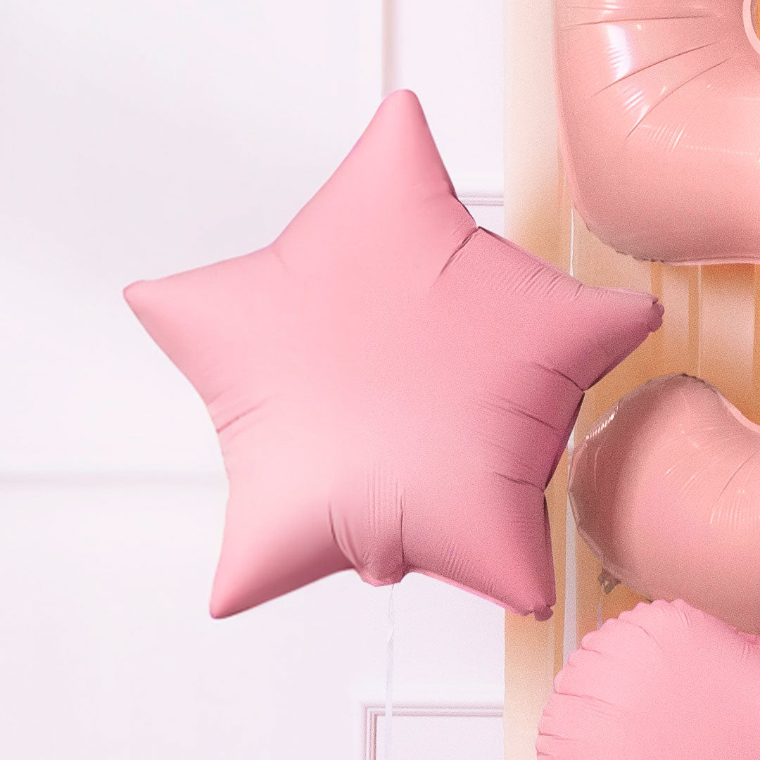 Globo de Foil Estrella Mate – Azul, Beis, Lila, Rosa o Verde (48 cm)