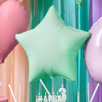 Globo de Foil Estrella Mate – Azul, Beis, Lila, Rosa o Verde (48 cm)