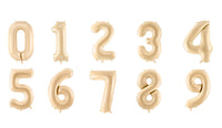Globo foil número beige para cumpleaños infantil