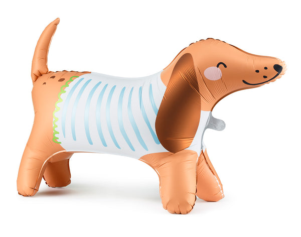globo foil que se mantiene de pie de perrito salchicha