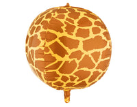 Globo foil redondo estampado jirafa para fiesta safari
