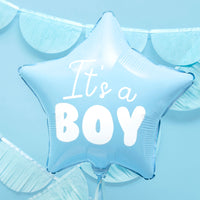 Globo foil estrella It's a Boy azul pastel