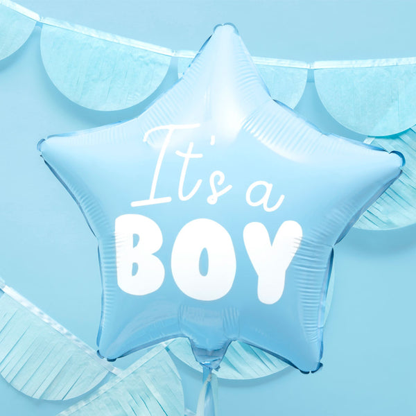 Globo foil estrella It's a Boy azul pastel