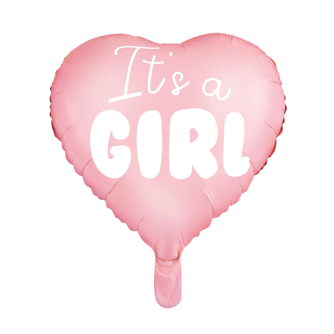 Globo corazón para baby shower niña