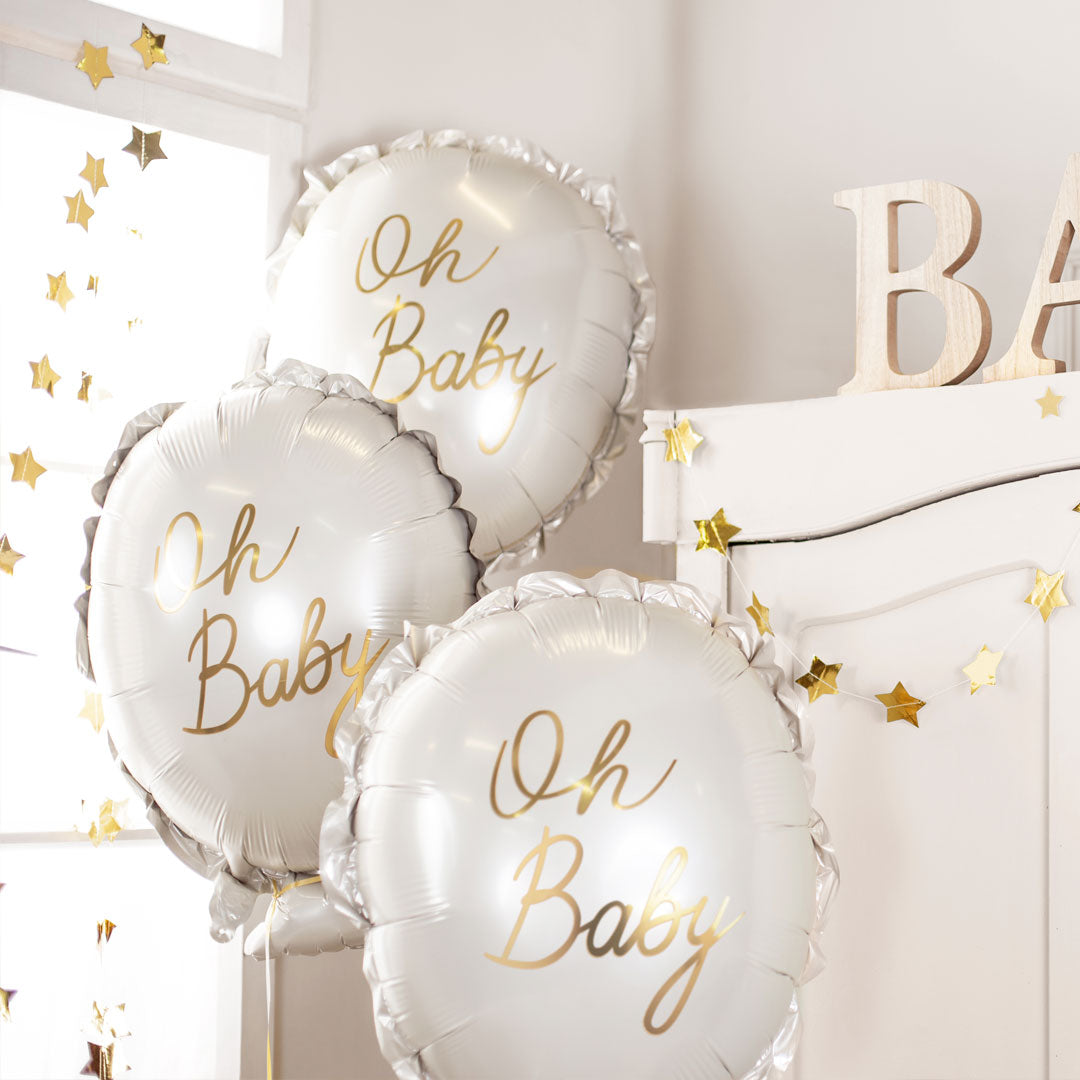 Decoración de baby shower con globo Oh Baby