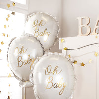Decoración de baby shower con globo Oh Baby