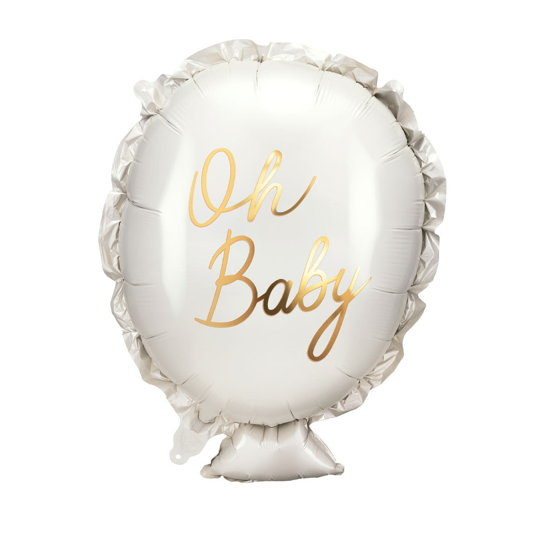 Globo foil Oh Baby blanco y dorado