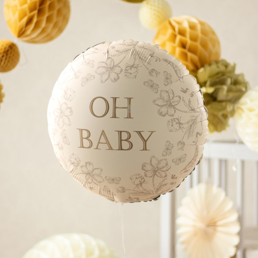 Decoración baby shower con globo Oh Baby