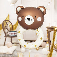 Globo foil sonajero con oso Teddy