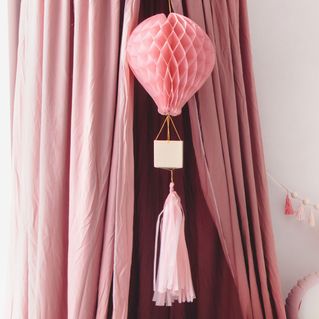 Globo honeycomb air balloon decoración rosa bebé