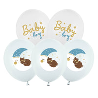 Pack de 6 globos Baby Boy. Decoración para nacimiento niño.