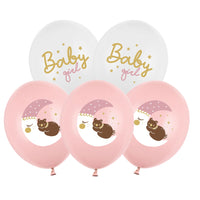 Pack de 6 globos Baby Girl. Decoración para nacimiento niña.