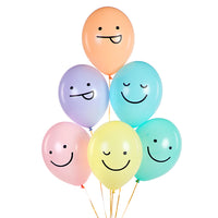 Globos “Caritas” para Cumpleaños | Pack de 6 Colores Pastel