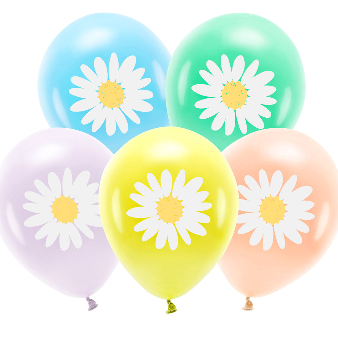 Globos decorativos de margaritas para cumpleaños infantil