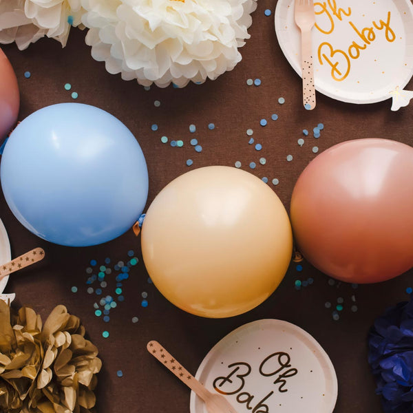 Pack 20 globos enlazables para guirnalda rosa y nude y azul y nude