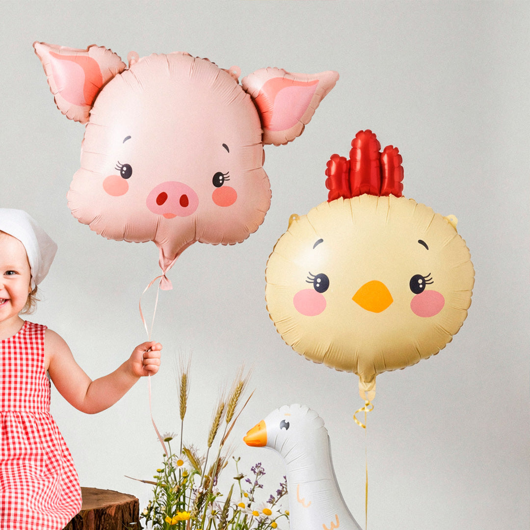 Globos foil de animales de granaja para fiestas infantiles temáticas
