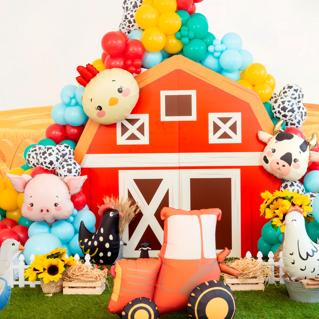 Globos foil de animales de granaja para cumpleaños infantiles