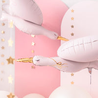 Globo foil cigüeña rosa para cumpleaños y baby shower