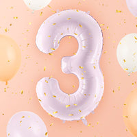 Globos foil números disponibles en diferentes pastel para cumpleaños