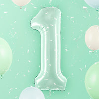 Globos foil números disponibles en colores pastel