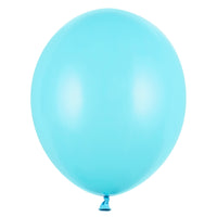 Globo liso en color azul  de 30cm. de material resistente para fiestas. 