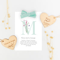 corazón de madera grabado con recordatorio para invitados de comunión de la colección Inicial