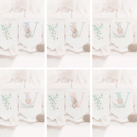 Opciones de diseño para la guirnalda personalizada de bautizo de la colección inicial. 