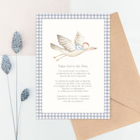 Invitación de Bautizo con Sobre Kraft Personalizable