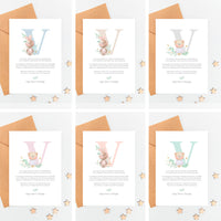 opciones de color de la invitación para bautizo de la colección inicial