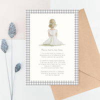Invitación de Comunión con Sobre Kraft Personalizable