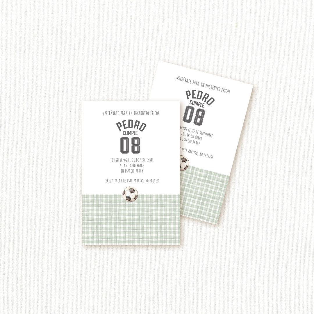 Invitación Cumpleaños Fútbol Personalizada | Tarjeta Infantil