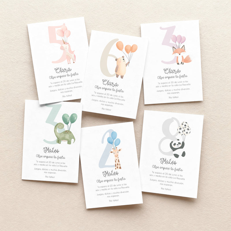 Opciones de diseño para la invitación de cumpleaños infantil