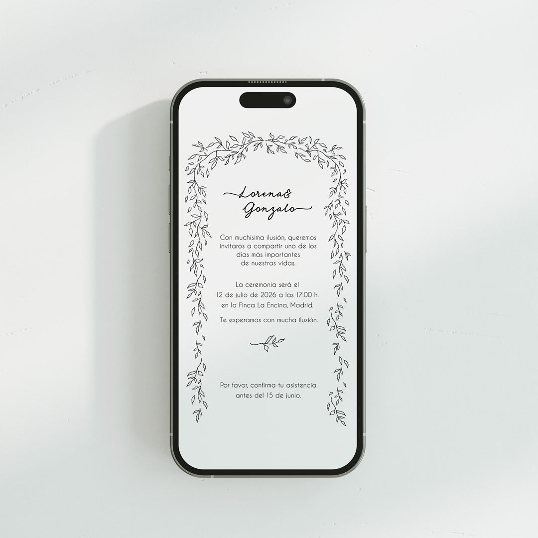 Invitación digital de Boda de la colección Bosque Secreto