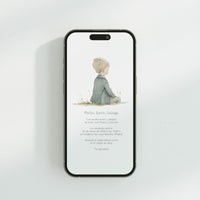 invitación digital para comunión de la colección boho