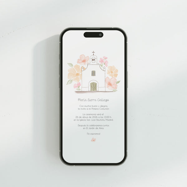 invitación digital para comunión de la colección iglesia