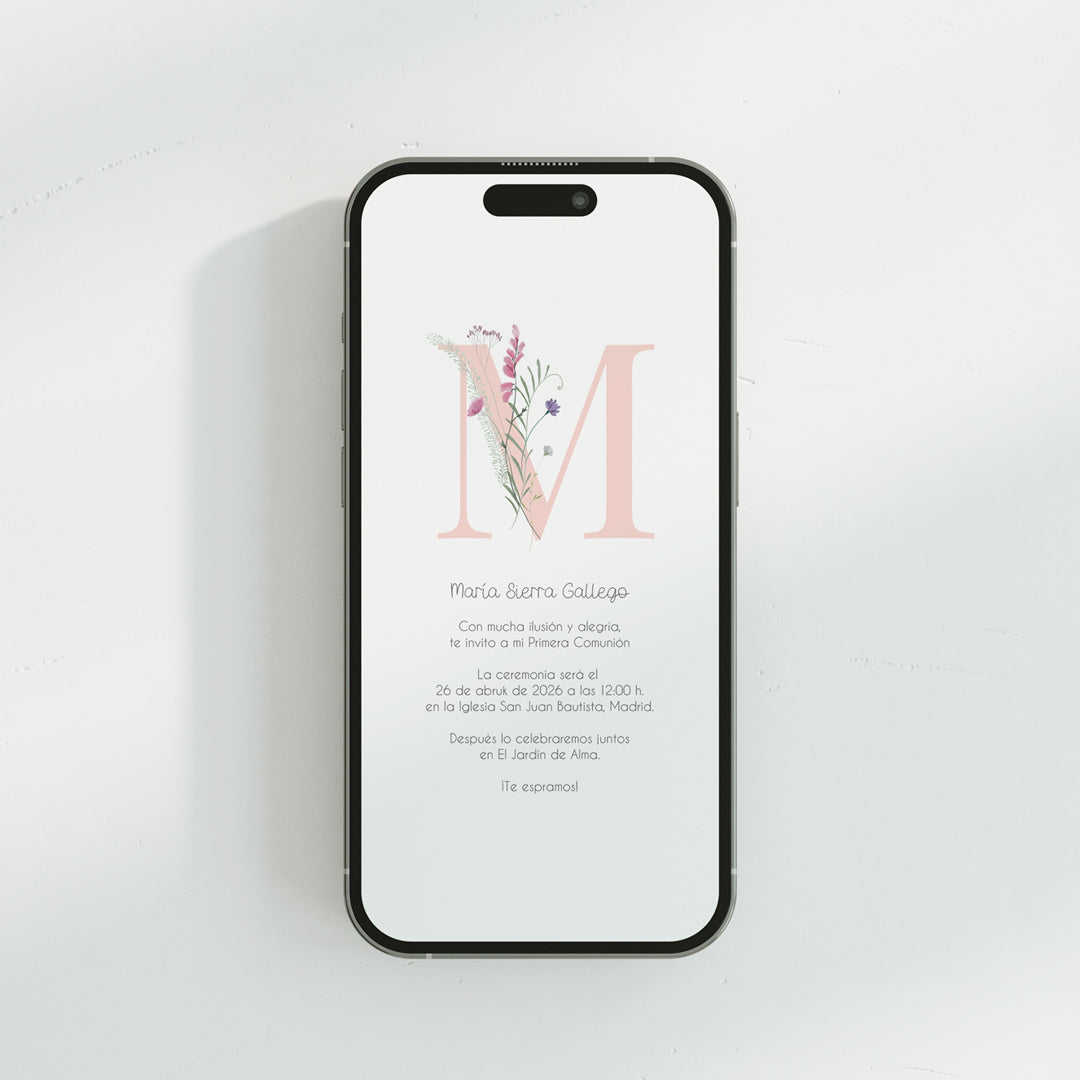 invitación digital para comunión de la colección inicial