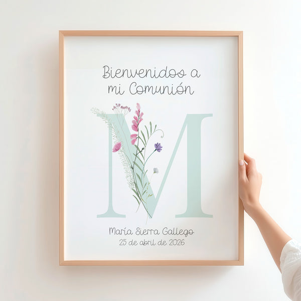 lamina de bienvenida para comunión de la colección inicial.