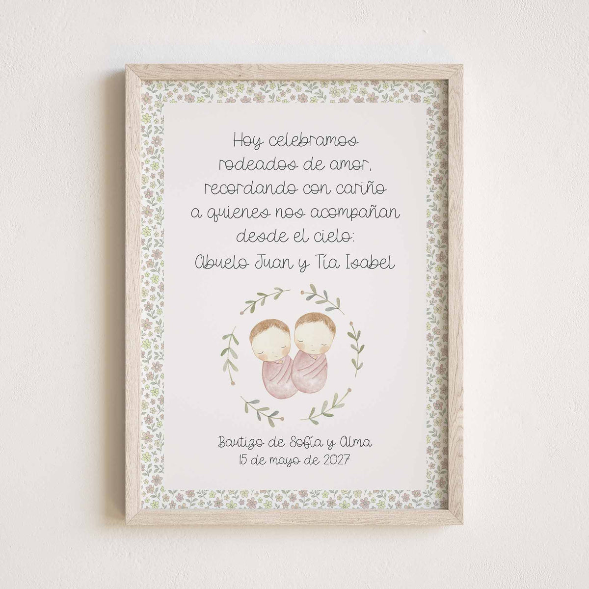 Lámina en Recuerdo para Bautizo – Homenaje a Seres Queridos