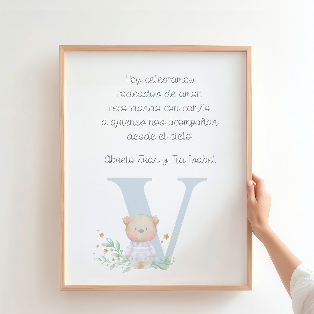 Lámina en Recuerdo para Bautizo – Homenaje a Seres Queridos