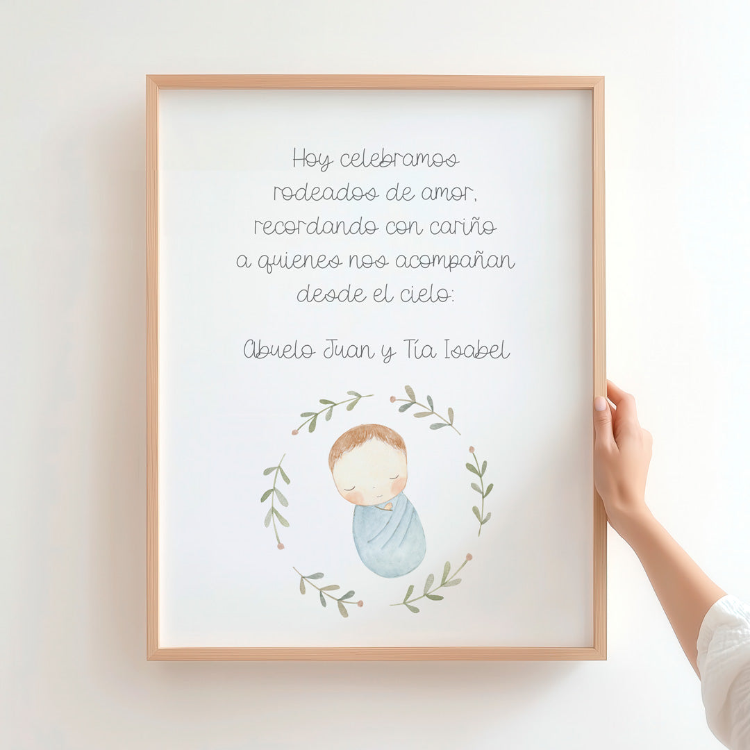 Lámina en Recuerdo para Bautizo – Homenaje a Seres Queridos