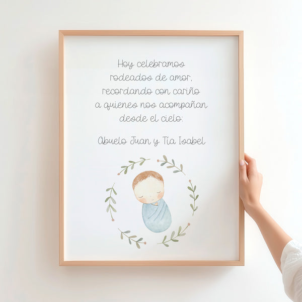 Lámina en Recuerdo para Bautizo – Homenaje a Seres Queridos