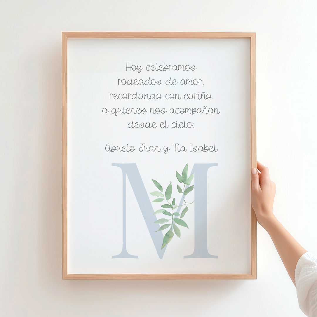 Lámina en Recuerdo para Comunión - Homenaje a Seres Queridos