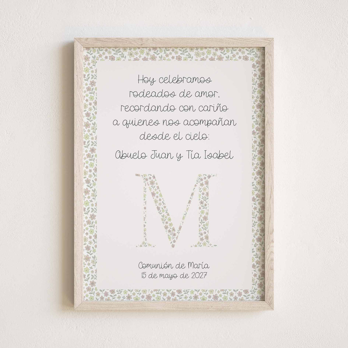 Lámina en Recuerdo para Comunión - Homenaje a Seres Queridos