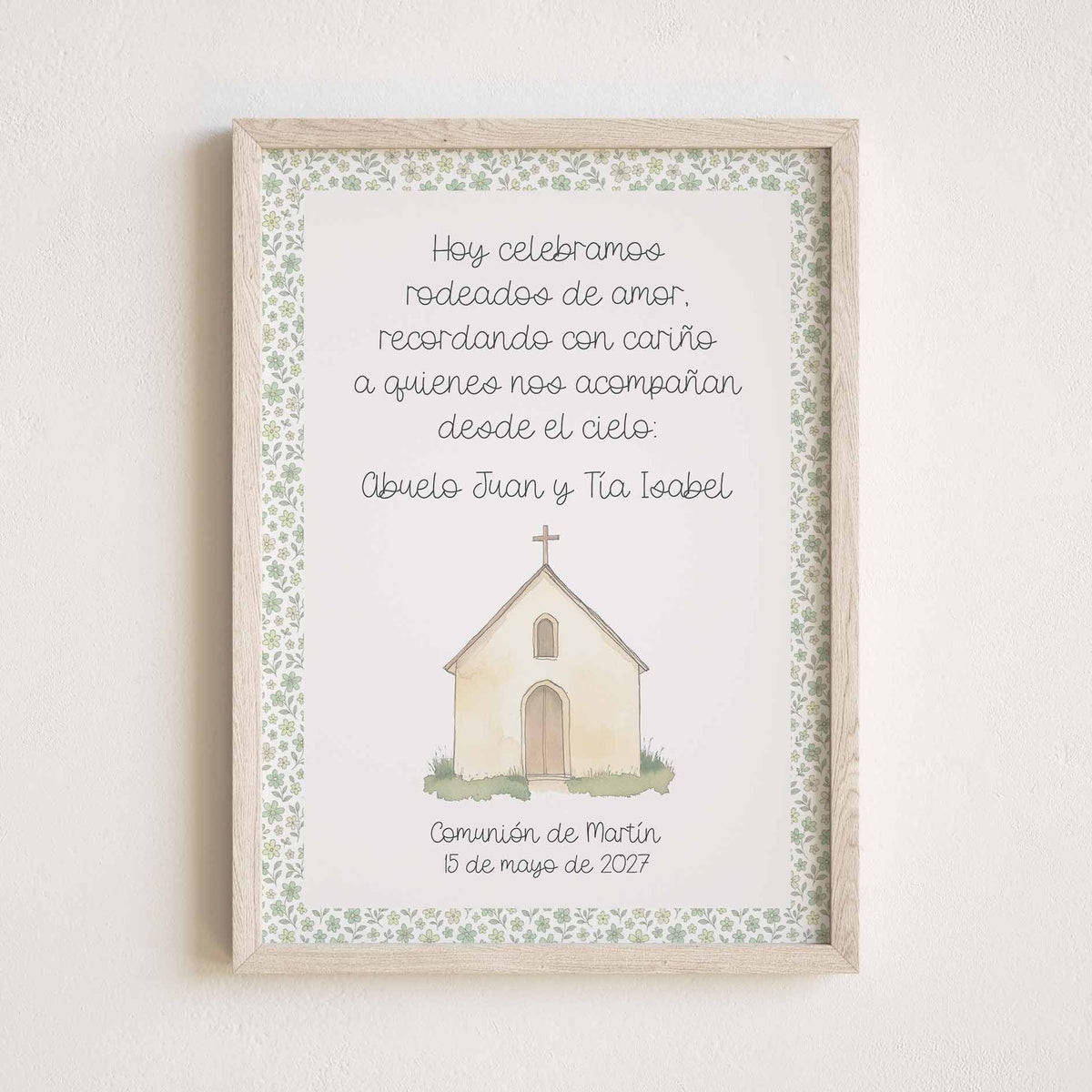 Lámina en Recuerdo para Comunión - Homenaje a Seres Queridos