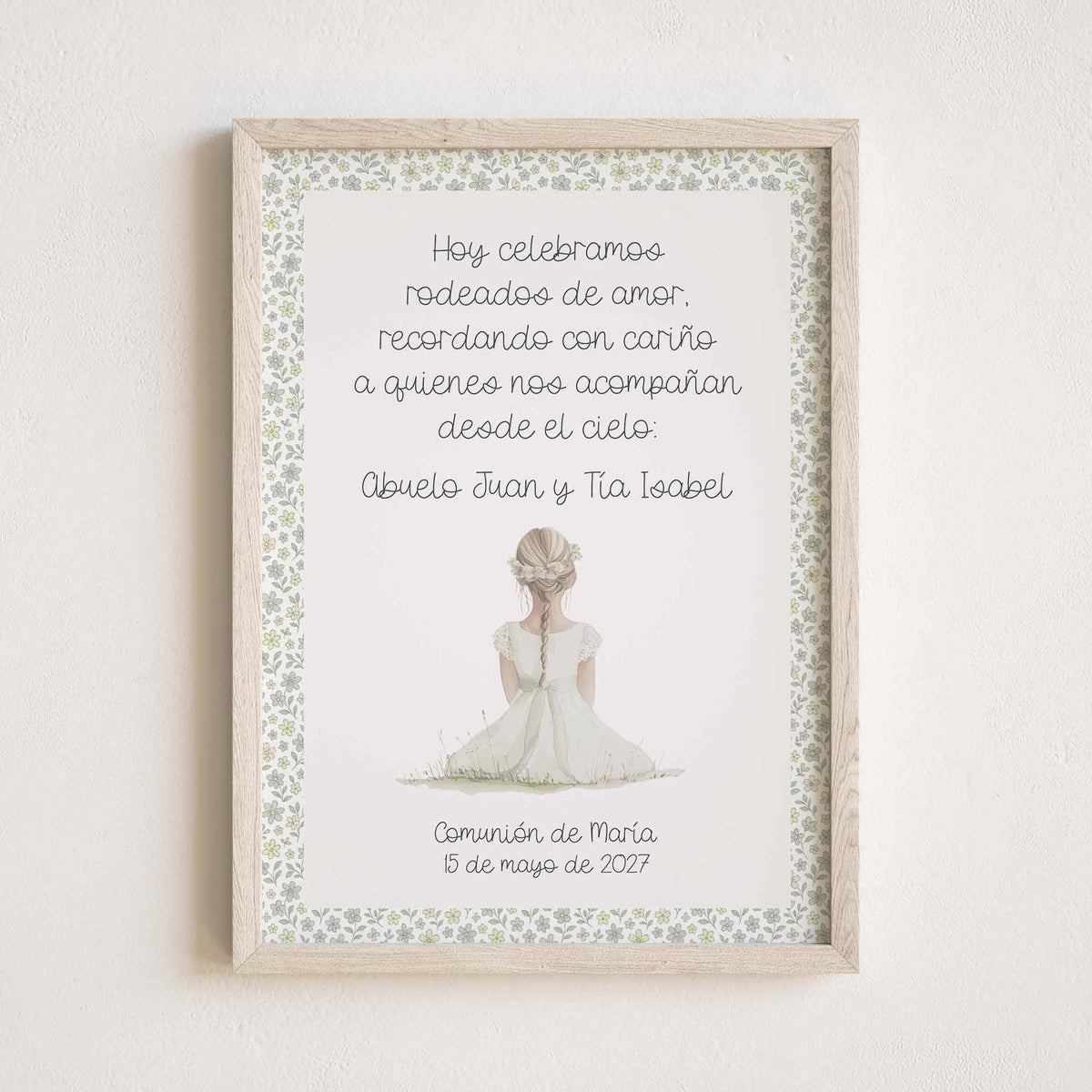Lámina en Recuerdo para Comunión - Homenaje a Seres Queridos